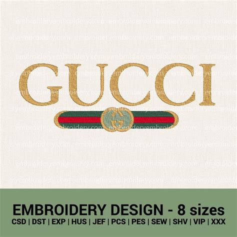 Gucci logo embroidery design 